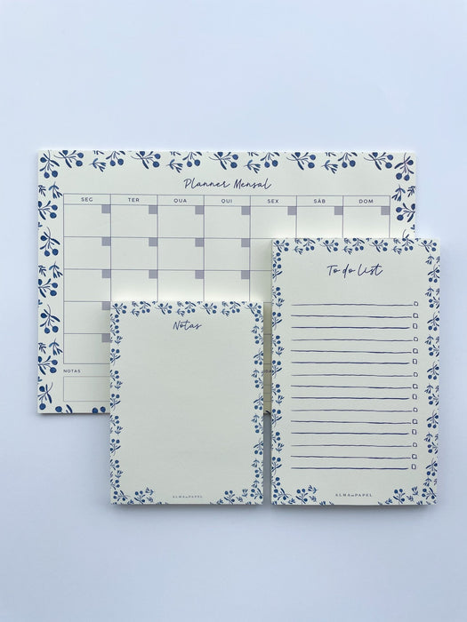 Planner Mensal Azulejo - Alma dos livros
