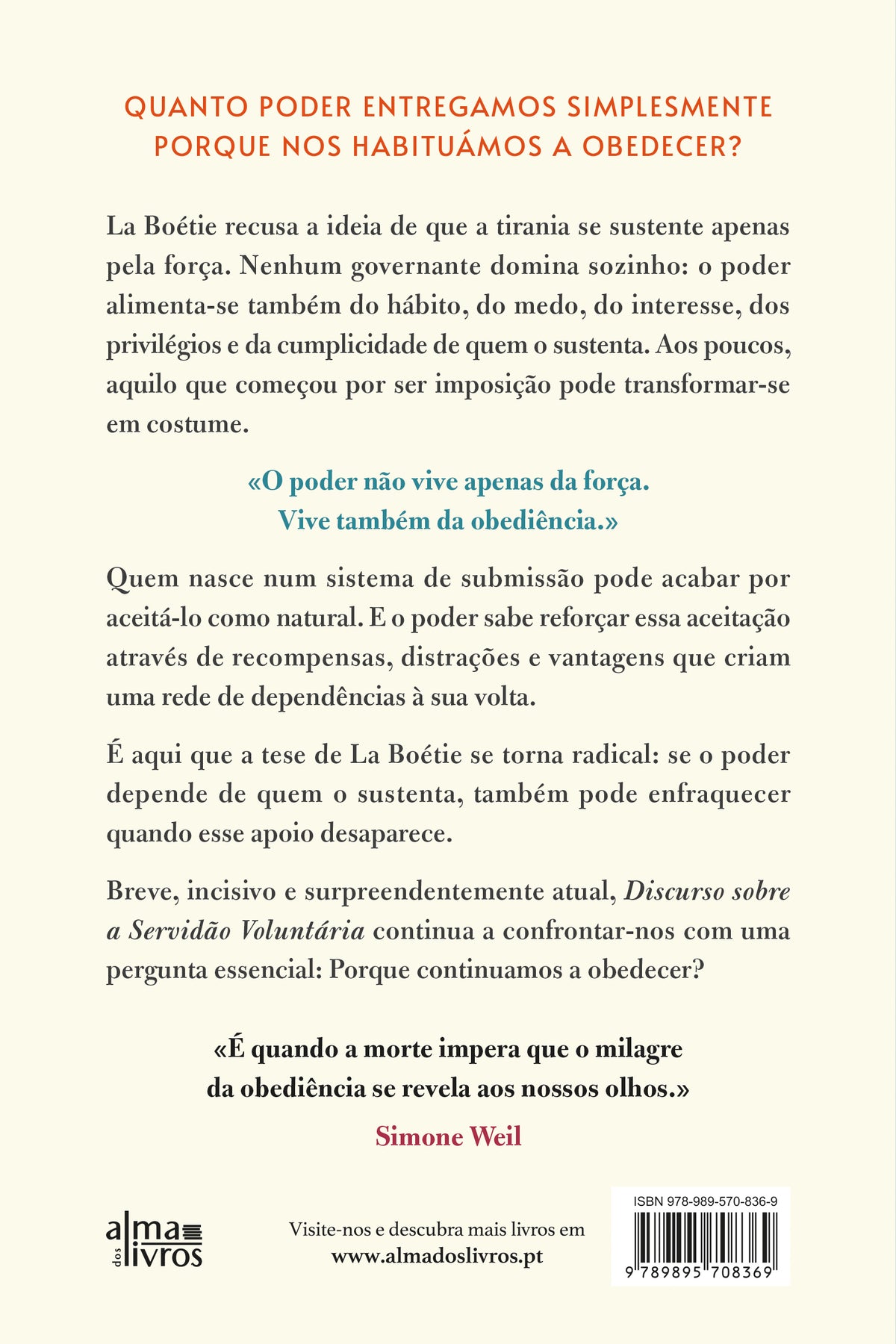 Discurso sobre a Servidão Voluntária (Receba a 06 de outubro)