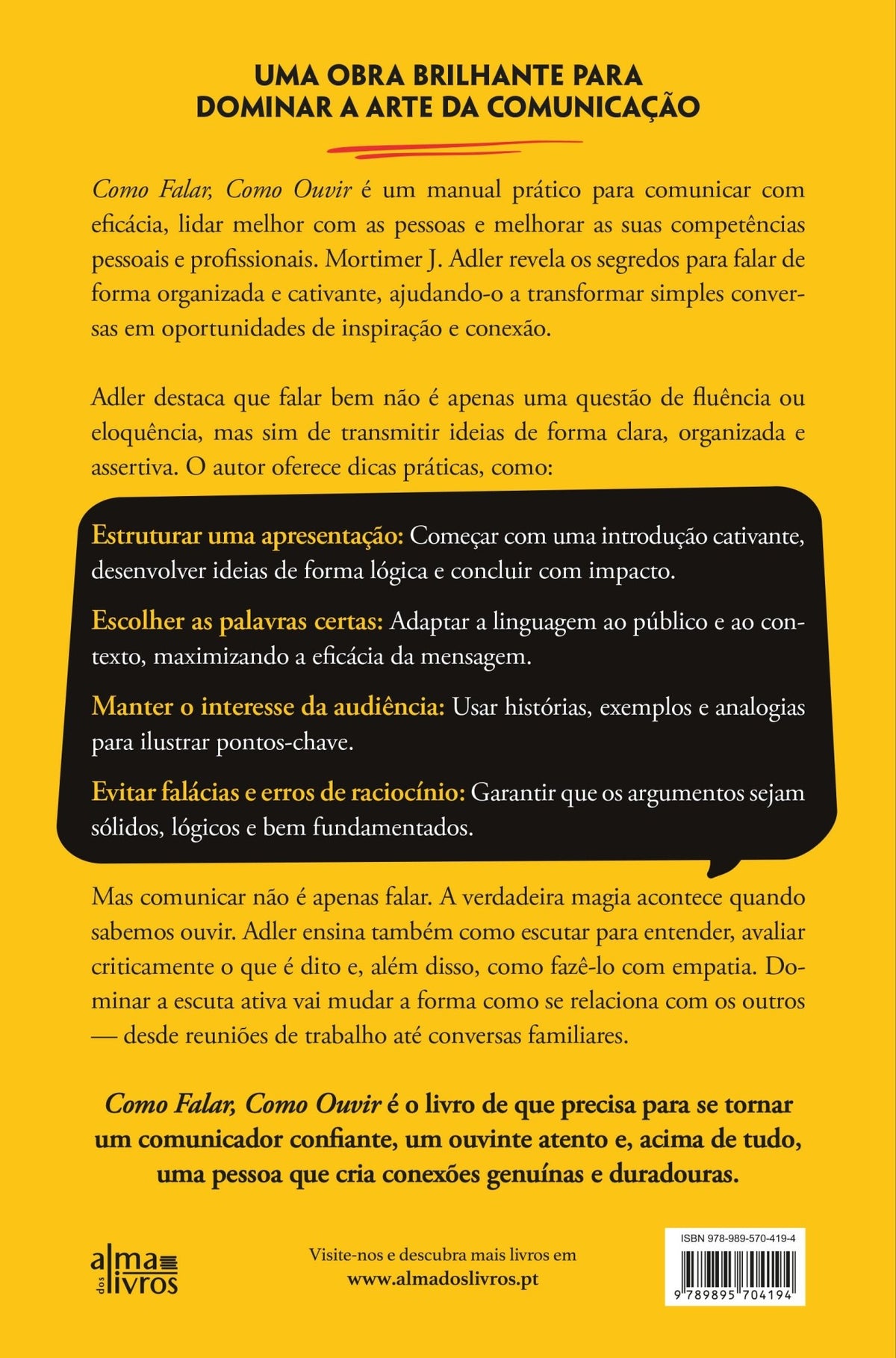 Como falar, Como Ouvir (Receba a 17 de abril) - Alma dos Livros