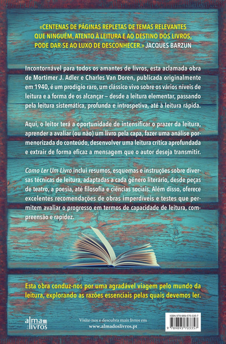 Como Ler Um Livro (Receba a 24 de outubro) - Alma dos Livros