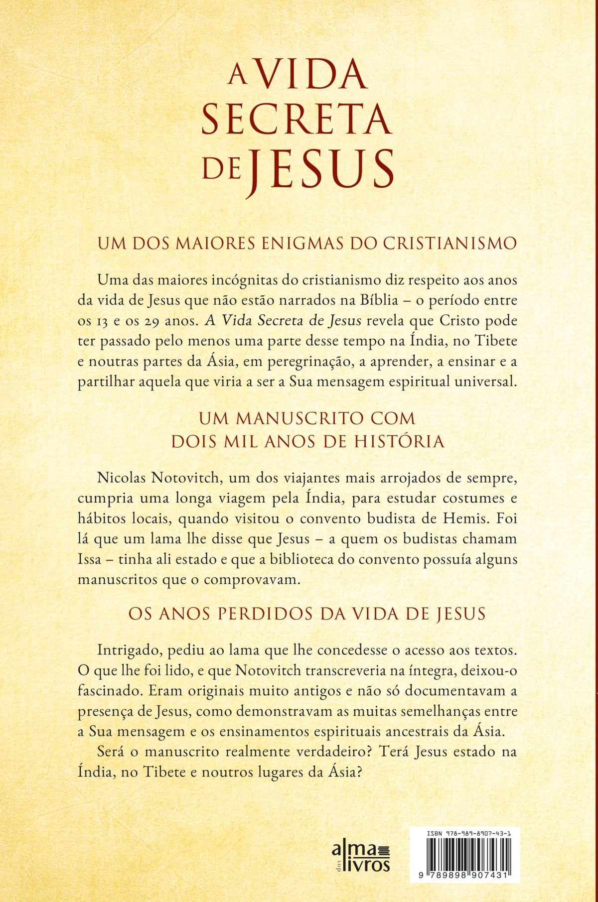 A Vida Secreta de Jesus (Danificado) - Alma dos livros
