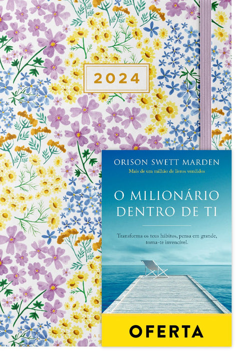 Agenda Semanal Jardim 2024 + O Milionário Dentro de Ti - Alma dos Livros
