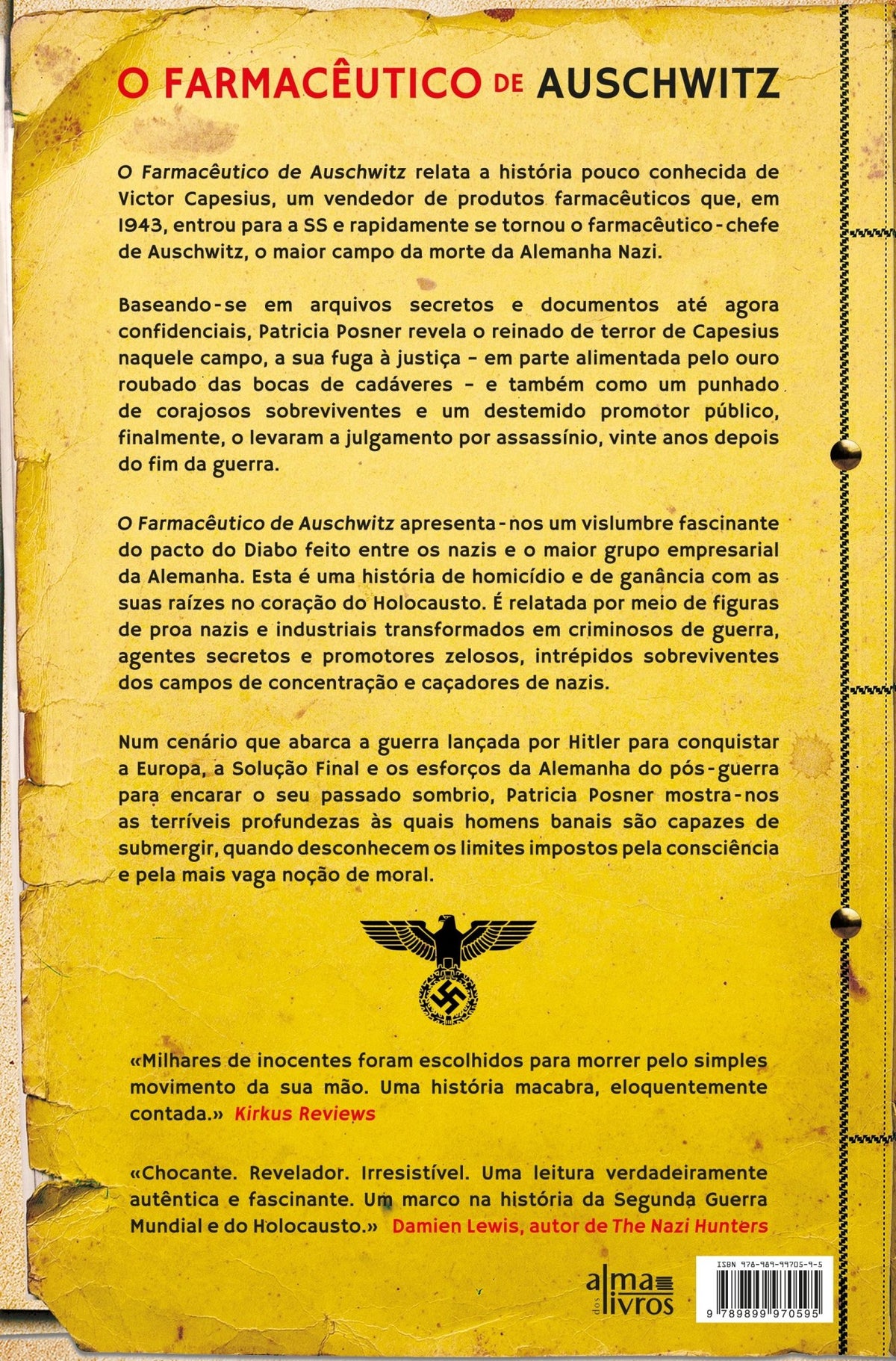 O Farmacêutico de Auschwitz (Danificado) - Alma dos livros