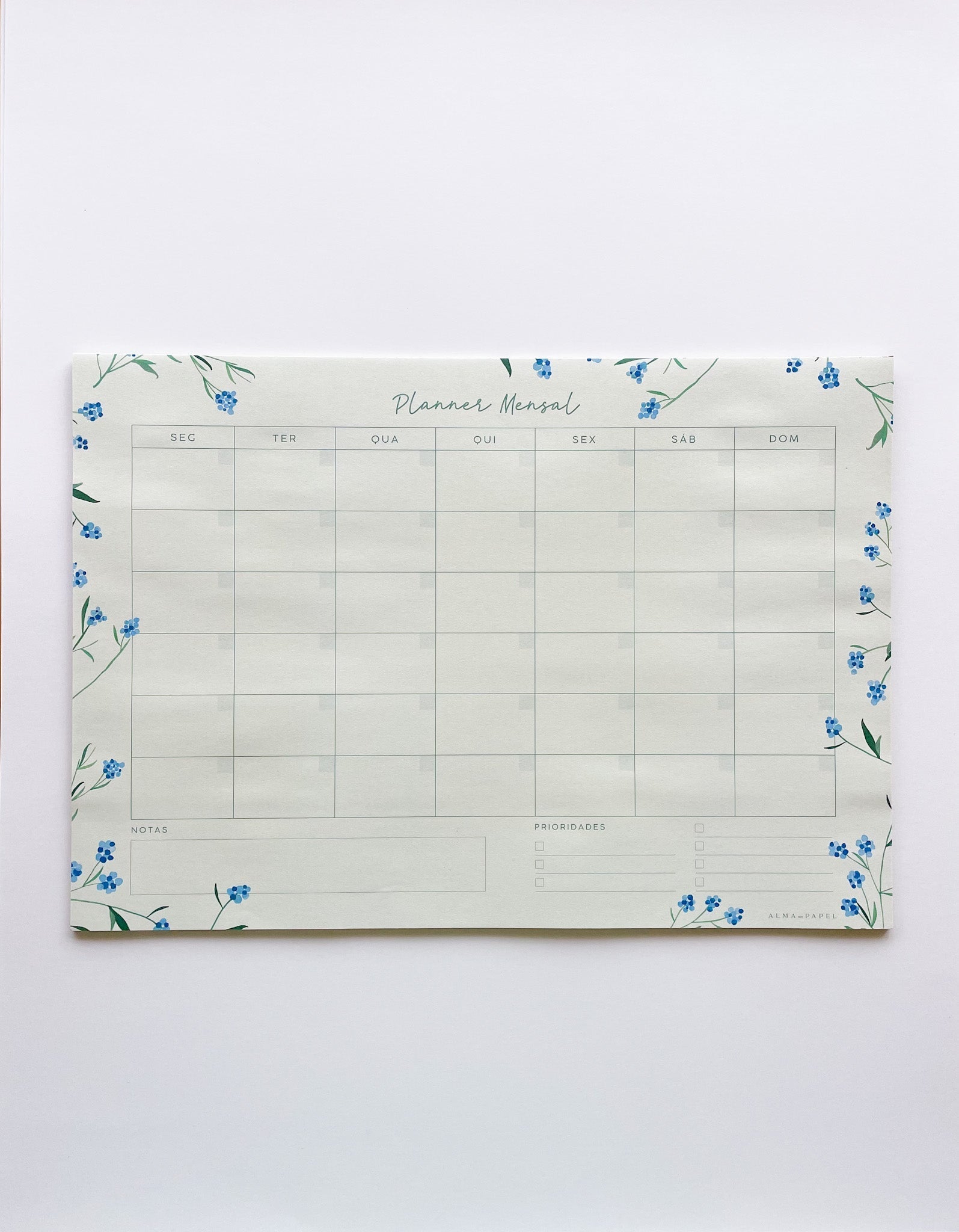 Planner Mensal Hortênsias - Alma dos livros