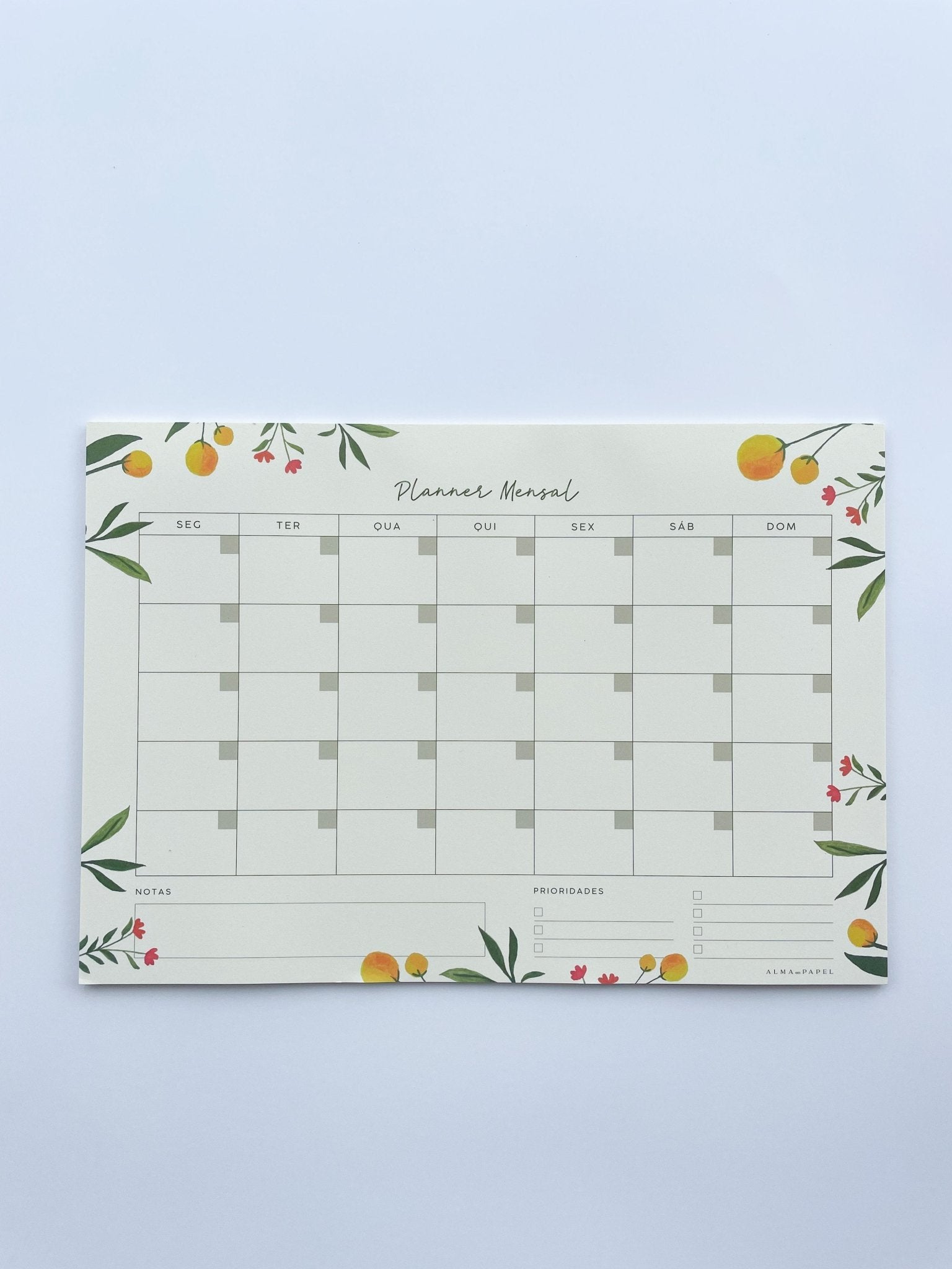Planner Mensal Limões - Alma dos livros